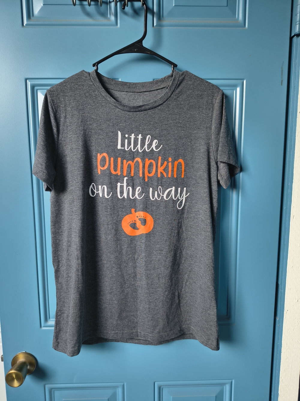 Gray 'Little Pumpkin On The Way' Short Sleeve Tee
